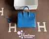 Women Handbag BK L Pack 25cm Blue Skin Silver Buckle