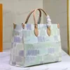 New Spring Summer designer tote women checkered bag shoulder bags luxury green pink totes gm mm fashion handbags lady letter clutch purses