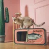 Scratchers Neues Katzenhaus in Dosen, Künstler-Katzennest, langlebig, 2-in-1-Schaberbrett, interaktives Katzenspielzeug für den Innenbereich, Katzenmöbel, Heimtierbedarf