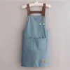 Kitchen Household Waterproof and Oilproof Mens Womens Apron Korean Version Japanese Work Housework Overalls 240325