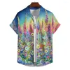 Camisas casuais masculinas camisa verão lapela estilo havaiano 3d impressão padrão botão roupas 2024 manga curta roupas florais