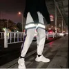 Hip Hop Reflexion Hosen Männer Jogger Jogginghose Herren Streetwear Nacht hell glänzend LG Joggerhosen für Paare C2ev#