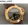 High Panerass Watch Quality 2024 Designer Super Large Men Glass Mechanical Curced Glass 47mm 16mm طبقة من الجلد الفاخرة Ona2