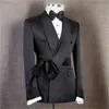 Veste de costume à double boutonnage pour hommes de mariage 2024, châle, revers, coupe cintrée, blazer de marié avec ceinture, 1 pièce, manteau Fi t2ph #