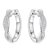 Passerade testare Moissanite örhängen Anti-allergiska 925 Silver VVS Moissanite Twisted Earrings Hoops for Girls Women Gift