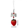 Keychains Strawberry Keychain Bowknot Phone Charm Y2K Jewelry Handbag Hanging Pendant