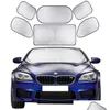 Car Sunshade 6Pcsset Sun Shade Sn Fl Front Side Rear Window Curtain Windshield Shades Visor Er Block1145545 Drop Delivery Automobiles Otqi5