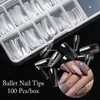 100/240/500 Pcs Caixa Transparente Caixão Ballet Dicas de Unhas Falsas Cobertura Completa Dicas de Unhas Decorações