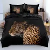 NEU 2021 Leoparden Bettwäsche Set 3D Print Tier Bettdecke Abdeckung Schwarz weiß Home Textiles Königin Kingsize für Erwachsene Kinder