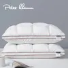 Peter Khanun Oreillers en plumes d'oie blanche pain 3D pour dormir Protection du cou Oreillers de lit Housse 100 % coton King Queen 1 pièce 240309