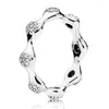 Bagues de cluster Authentique 925 Sterling Silver Sparkling LovePods modernes avec bague en cristal pour femmes fête de mariage Europe bijoux de mode