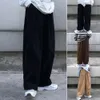 Pantaloni con coulisse in vita Pantaloni stile giapponese retrò a gamba larga da uomo con elastico in vita tasche profonde allentate dritte per casual L7zQ #