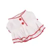 Röcke Weißer Rock mit rotem Rand für Katzen und Hunde, Prinzessinnen-Haustierrock, süßer Teddy, Chihuahua-Kleidung, Frühling und Sommer