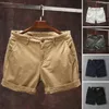 Mäns shorts Elastiska midja män avslappnad last med fickor fast färg strand för sommaren