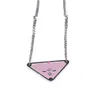 Letter woman jewelry designer necklace triangular signature pendant plated gold thin necklaces jewelry universal pink cool gift zl191 H4