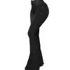 女性のジーンズシックフレアコントロールおなかの床の長さスキニーリベット装飾ワイドレッグデニムパンツ