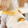 Pagliaccetti Velluto a coste Pet Cani Tuta Inverno Caldo Vestiti per cani Arcobaleno Ricamo Cucciolo per cani di piccola taglia Abbigliamento Chihuahua Perro Pug