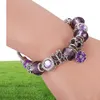 Mysterious Purple Charp Clover Bracciale a sospensione adatto per P Silver Placed Luxury Designer Original Box Set Bra2641525 Fai da te Bra2641525