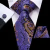 Stropdassen Hi-Tie Elegent Zijden Heren Stropdas Set Hanky Manchetknopen Set Stropdassen Voor Mannen Luxe Paisley Goud Rood Groen Luxe Bruiloft Stropdas Y240325