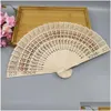 Party Favor Vintage Style Wood Folding Fan Chinese Pattern Art Craft Gift Personalized Engraved Handmade Wooden Fold Hand Fans Drop De Dhx61