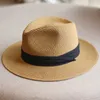 Wide Brim Hats Bucket Hats Big head 62CM Panaman straw hat with folding straw hat plus size mens jazz top hat sun protection and sunshade hat J240325