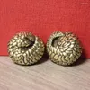 Estatuetas decorativas de latão sólido, estatueta esférica de pangolin em miniatura, estátua de animal de metal vintage, acessórios de decoração para casa, desktop