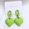 Dangle Earrings Colorful Heart For Women Retro Autumn And Winter Simple Sweet Buckle Design Acrylic Party Wedding Jewelry