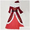 Christmas Decorations Veet Men/Women Santa Claus Costume Suit Couple Party For Xmas Wholesale Drop Delivery Home Garden Festive Suppl Otypn