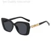 Designer Chanels Lunettes Channelsunglasses S Lunettes de soleil pour femmes 2024 Nouvelles petites lunettes de soleil de style parfumé avec lettres creuses Noir Grand cadre Cat Eye Glasse