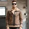 Men's Real Leather Jacket Motorcykelgris äkta läderjackor Winter M Coat Aviator Jacket Flight Bomber Jacket V9ou#