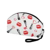 Cosmetic Bags Sexy Lips Mini Faux Leather Bag For Women Portable Zipper Strap Makeup Organizer Lady Travel