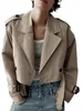 여자 재킷 여성의 캐주얼 자른 트렌치 코트 옷깃 긴 슬리브 더블 가슴 가디건 윈드 브레이커 재킷 아웃복 벨트