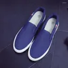 Zapatos informales, mocasines de lona a la moda para hombre, mocasines planos transpirables negros de calle para hombre joven y fresco, de talla grande 39-47