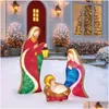 Weihnachtsdekorationen Lametta Krippe Warmweiß Yard Flugzeug Malerei für Ostern Outdoor Garten Home Event Dekoration Drop Deliv Dhgqn