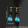 Dangle Earrings Boho Glass Water Drop Pendant For Women Multi Color Fashion Jewelry With Natural Stone Stainless Steel Earring