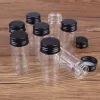 Potten 24 stuks 10ml100ml glazen flessen met zwarte aluminium doppen Kruidkruik Glazen containers Decoratieve flessen voor bruiloft ambacht DIY cadeau