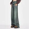 Jeans femininos y2k mulheres baggy calças de cintura alta menina streetwear moda vintage denim solto mulher perna reta jean calças