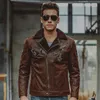 men's Genuine Leather jacket pigskin real leather jackets with faux fur shearling motorcycle bomber jackets aviator coat men s4nz#