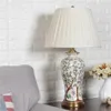 Bordslampor Sarok Luxury Lamp Ceramic Hand Printed Copper Desk Light Tyg LED DECORATIVE FÖR HOME FOYER Matsalsbädd