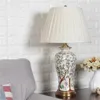 Table Lamps SAROK Luxury Lamp Ceramic Hand Printed Copper Desk Light Fabric LED Decorative For Home Foyer Dining Room Bed Office