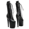 Leecabe – chaussures de danse en PU mat, tige de 20CM/8 pouces, bottes à plateforme à talons hauts et bout fermé