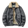 Giacca in pelle scamosciata invernale autunnale Uomo in pile di vena di lussuoso giacca in pelle di pelle di lusso maschio addensato bomber caldo giacca a vento Parkas P01A#