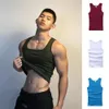 Casual Men's Tank Top Gym Clothing Man ärmskjorta Summer Bodybuilding Vest Gym Fitn Muscle Singlet Clothes T-shirt Hot 56up#