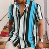 Camisas casuales para hombres tops de verano camisa de manga corta botones de solapa de solapa flores a cuadros azul rojo cómodo material suave transpirable 2024