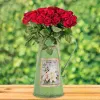 Vasos vaso flor balde de metal jarro pode rústico galvanizado jarro plantador de leite rega vintage pote decorativo estanho retro titular seco