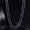Ciondoli S925 placcato argento moda doppio strato collana girocollo a catena stile coreano per accessori di abbigliamento per donne e ragazze