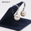 HOOZZ.P Orecchini di perle naturali coltivate Trend Large Eardrop 9-10mm Rotondo perfetto Qualità AAAA Argento placcato Oro Zircone 240311