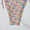 Damskie stroje kąpielowe kwiatowy sznur bikini push up kantar stroju stroju kąpielowego backless