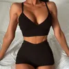 Nieuw sexy bikinibadpak met effen kleur en platte hoek en schroefdraad voor dames 101