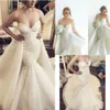 Abiti da sposa della sirena reali con gonna staccabile D Appliques in pizzo Sweetheart Vestitido de novi Abiti da sposa sexy tromba e e